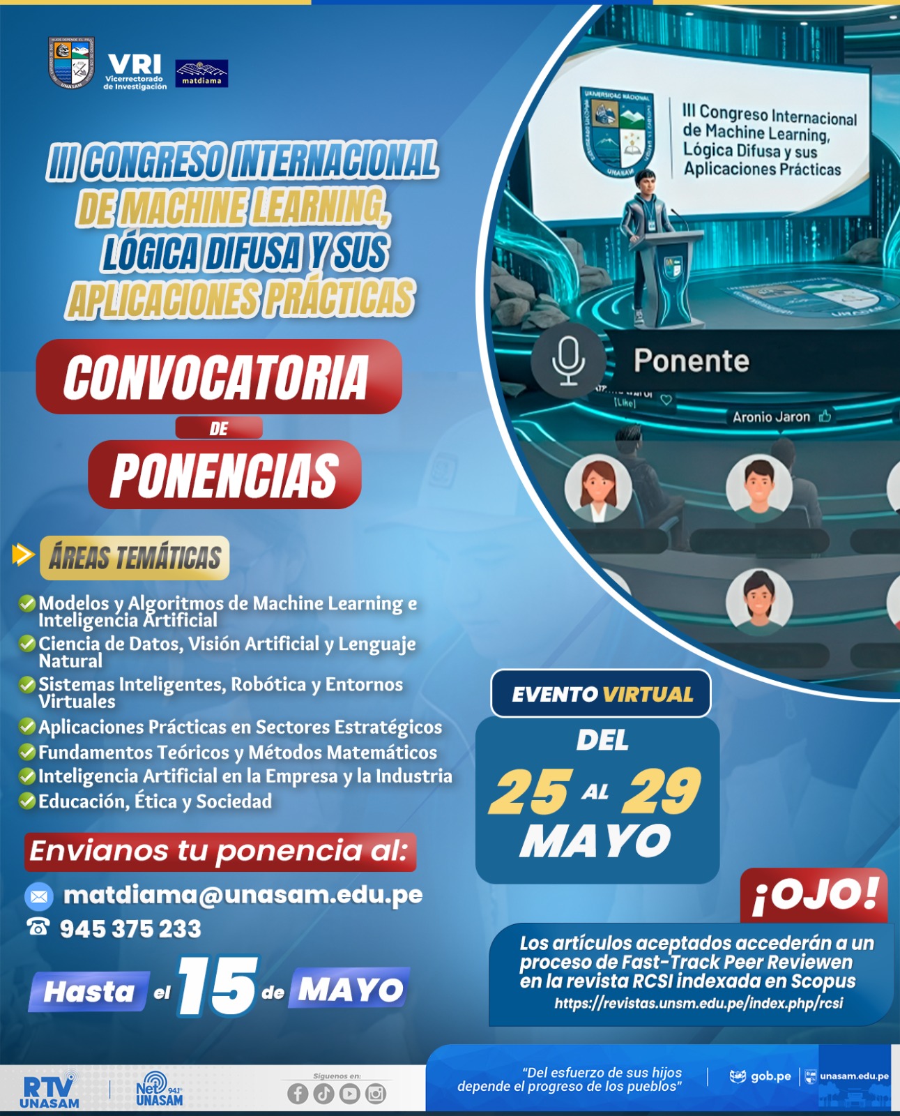 Convocatoria de ponencias, III Congreso Internacional de Machine Learning